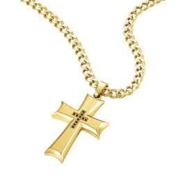 Police PEAGN0011002 Herren-Halskette mit Kreuz Zeal Goldfarben