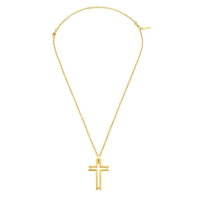 Police PEAGN0005306 Men's Necklace with Cross Gold Plated Stainless Steel 4894816102692