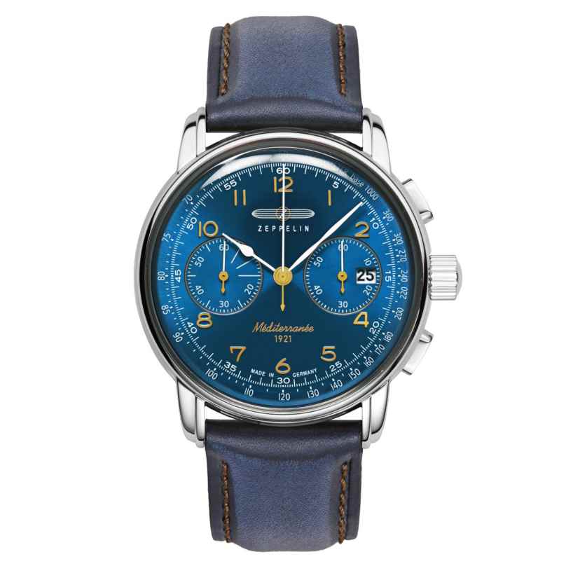 Zeppelin 9670-3 Herren-Chronograph 100 Jahre Méditerranée Blau 4041338967036