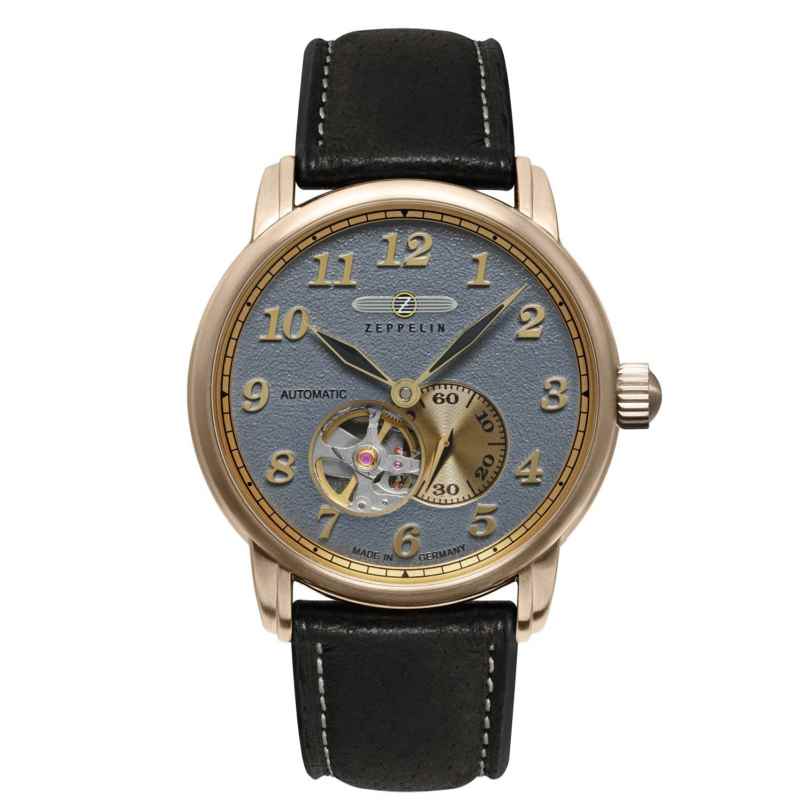 Zeppelin 7664-5 Herrenuhr Automatik LZ127 Graf Zeppelin Dunkelbraun/Grau 4041338766455