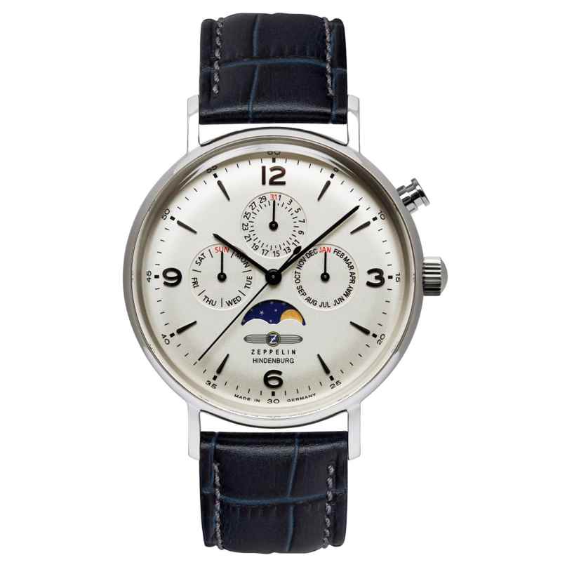 Zeppelin 8074-5 Herrenuhr Quarz Hindenburg mit Mondphase 4041338807615