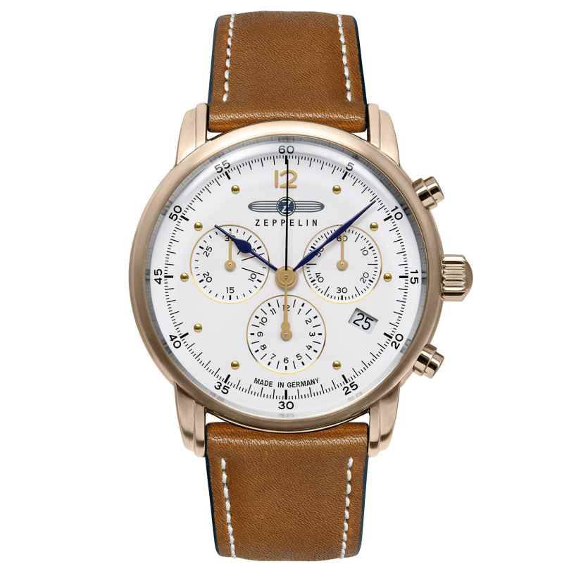 Zeppelin 9586-5 Men's Watch Barcelona Chronograph Brown 4041338958652
