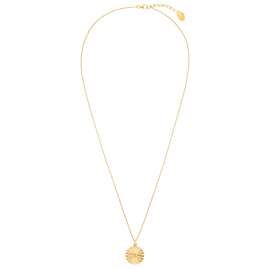 s.Oliver 2031400 Ladies Necklace Gold Plated Silver Coin Pendant Zirconia