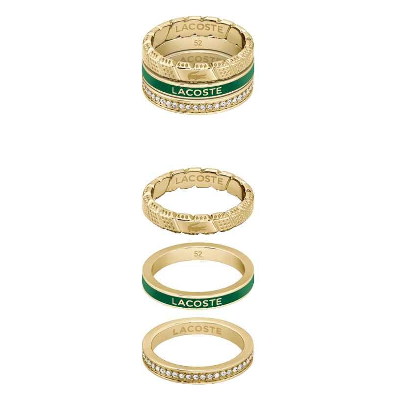 Lacoste 2040282 Women's Ring Trila Gold Tone/Green
