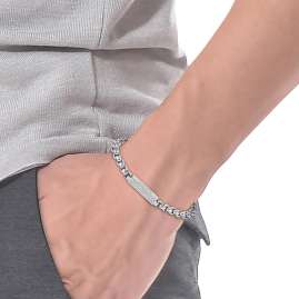 Lacoste 2040123 Men's Bracelet L'Essentiel Silver Tone