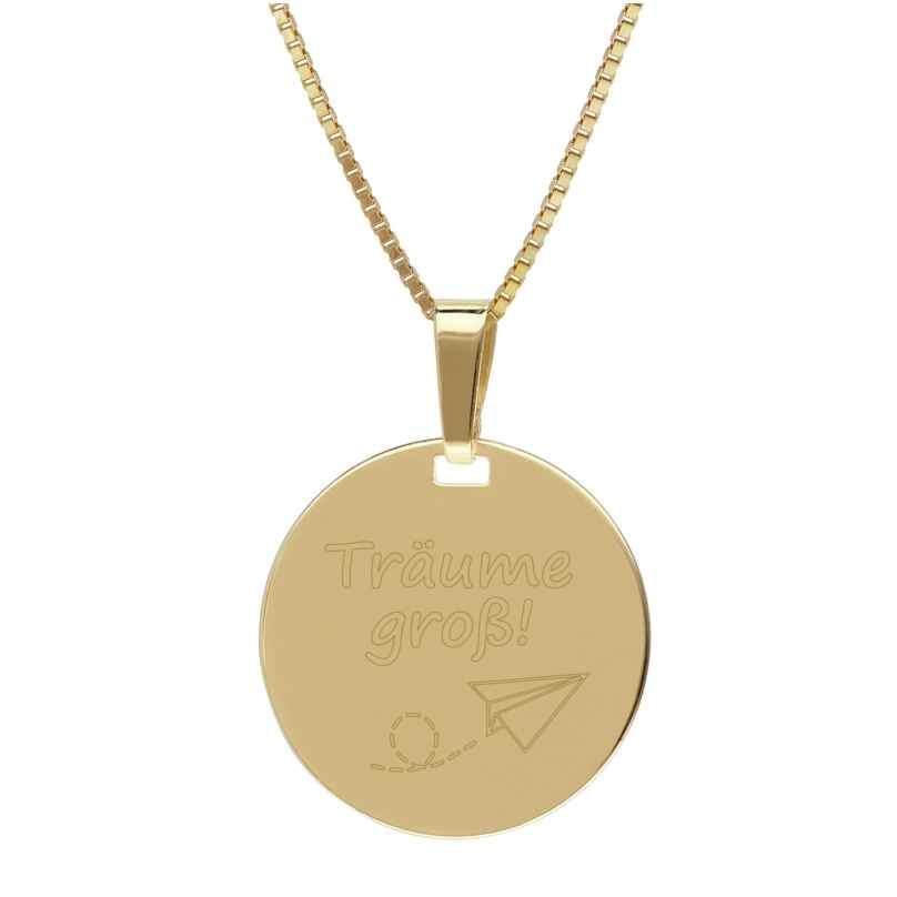 trendor 68533 Halskette Glücksbringer und Talisman Träume groß! Goldfarben