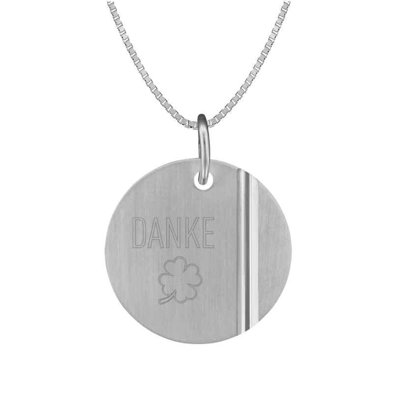 trendor 68535 Silber-Halskette mit Anhänger Danke