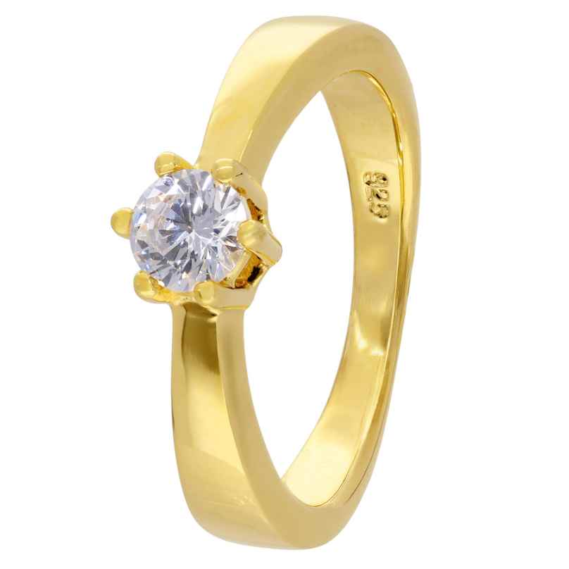 trendor 68708 Damenring mit Zirkonia 925 Silber Goldplattiert