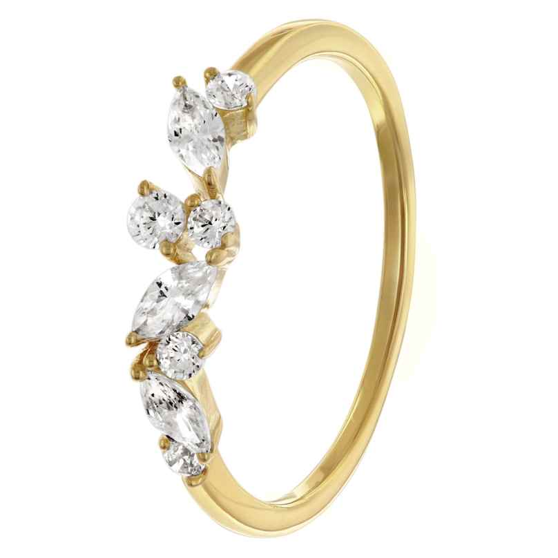 trendor 68825 Damen-Ring 925 Silber Vergoldet Zirkoniaring