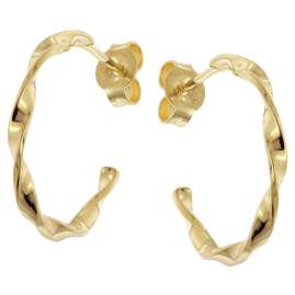 trendor 28164-20 Women's Hoop Earrings Gold Plated Silver 925 ⌀ 20 mm