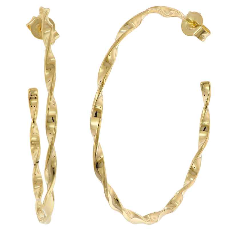 trendor 28164-40 Women's Hoop Earrings Gold Plated Silver 925 ⌀ 40 mm 4262511281651