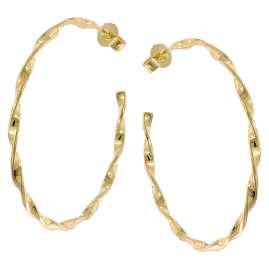 trendor 28164-40 Women's Hoop Earrings Gold Plated Silver 925 ⌀ 40 mm