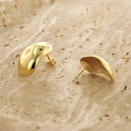 trendor 28166 Women's Stud Earrings Gold Plated Silver 925 Width 13 mm