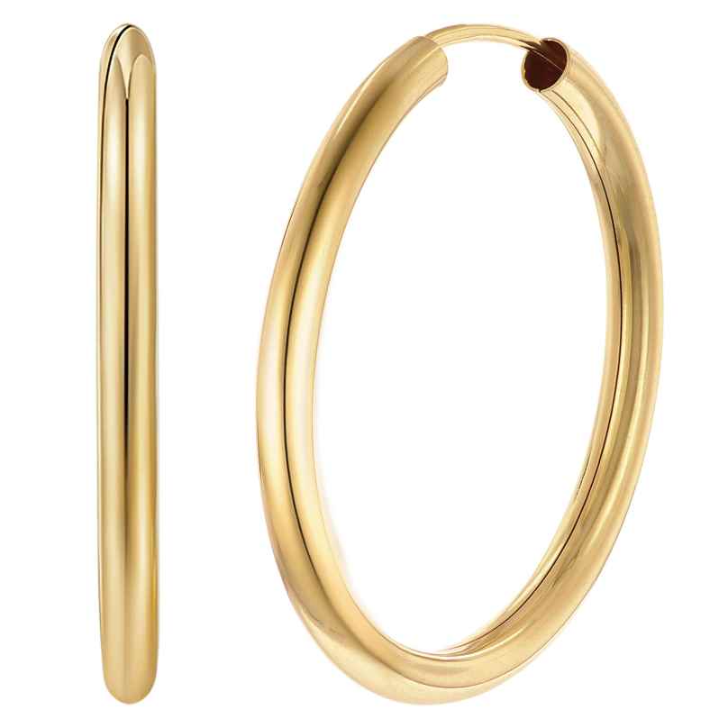 trendor 28175-30 Women's Hoop Earrings Gold Plated 925 Silver Ø 30 mm 4262511281774