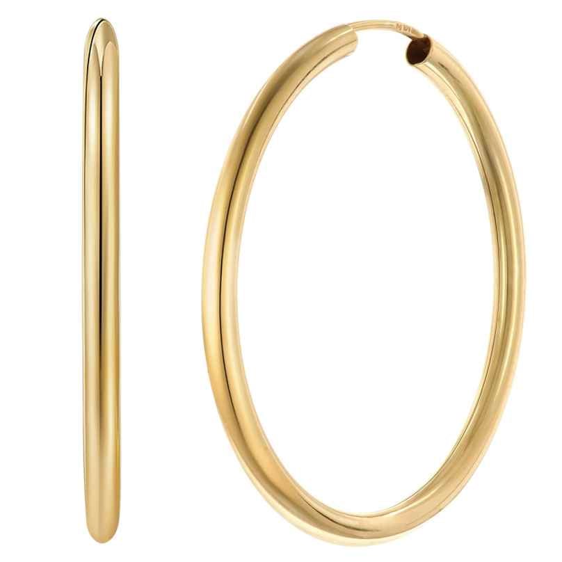 trendor 28175-40 Women's Hoop Earrings Gold Plated 925 Silver Ø 40 mm 4262511281781