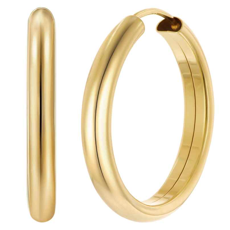 trendor 28180-25 Damen-Ohrringe Creolen 925 Silber Vergoldet Ø 25 mm 4262511281811