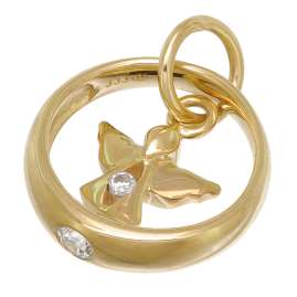 trendor 28210 Taufring Mit Engel Gold 333 / 8K An Vergoldeter Silberkette