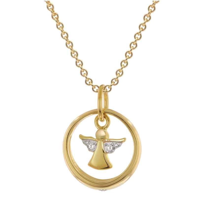 trendor 28212 Kinderschmuck Taufring Mit Engel Gold 333 An Vergoldeter Kette