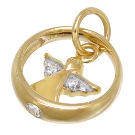 trendor 28212 Kinderschmuck Taufring Mit Engel Gold 333 An Vergoldeter Kette