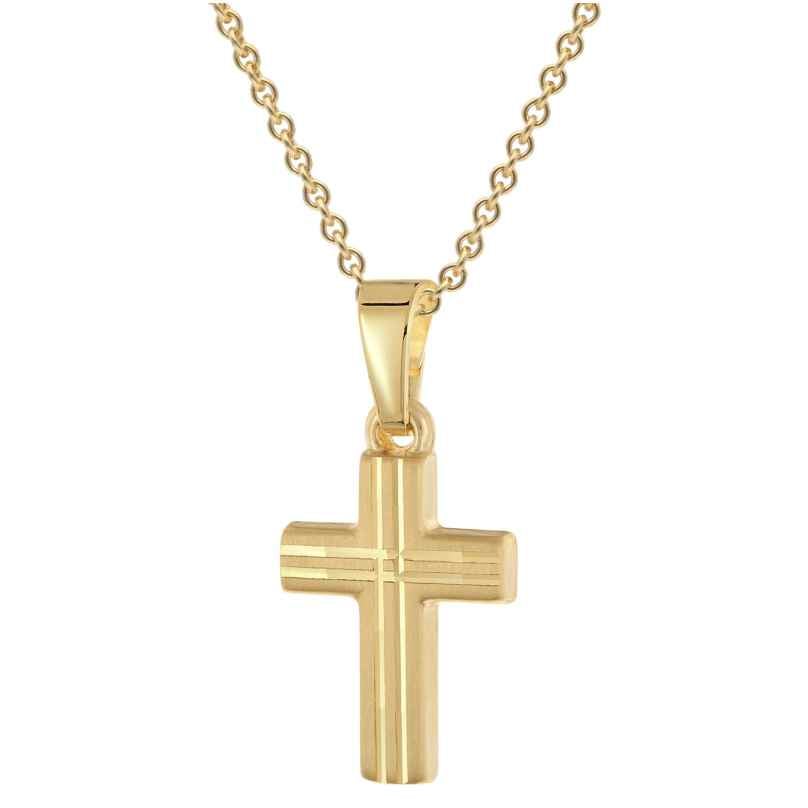 trendor 28220 Kreuz für Kinder Gold 333 / 8K An Vergoldeter Silberkette