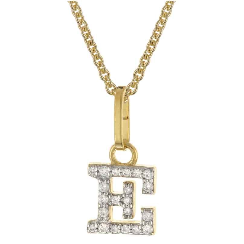 trendor 28266-E Women's Necklace With Letter E Gold-Plated 925 Silver