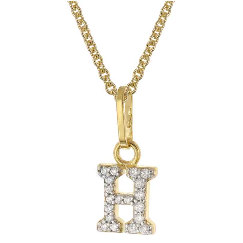 trendor 28266-H Women's Necklace With Letter H Gold-Plated 925 Silver