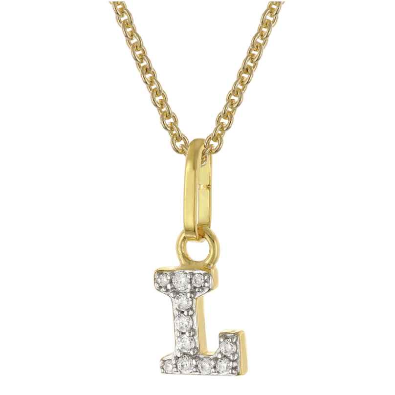 trendor 28266-L Women's Necklace With Letter L Gold-Plated 925 Silver