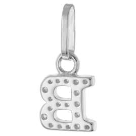 trendor 28240-B Women's Necklace With Letter B Rhodium-Plated 925 Silver