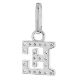 trendor 28240-E Women's Necklace With Letter E Rhodium-Plated 925 Silver