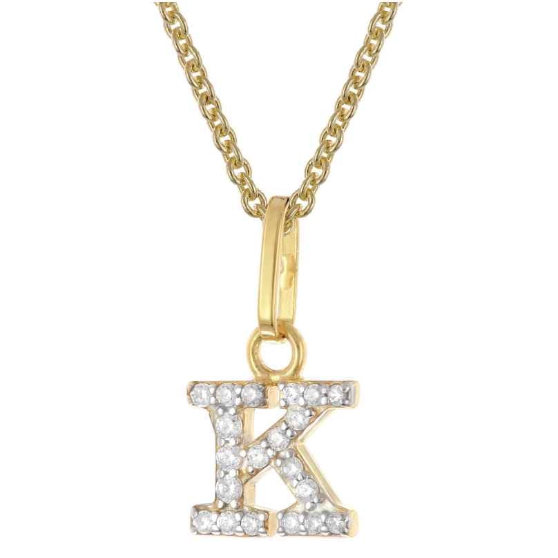 trendor 28266-K Women's Necklace With Letter K Gold-Plated 925 Silver