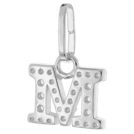 trendor 28240-M Women's Necklace With Letter M Rhodium-Plated 925 Silver