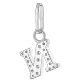 trendor 28240-N Women's Necklace With Letter N Rhodium-Plated 925 Silver