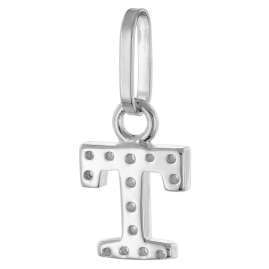 trendor 28240-T Women's Necklace With Letter T Rhodium-Plated 925 Silver