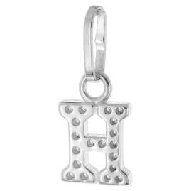 trendor 28240-H Women's Necklace With Letter H Rhodium-Plated 925 Silver