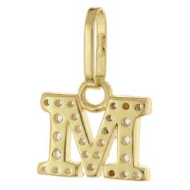 trendor 28266-M Women's Necklace With Letter M Gold-Plated 925 Silver