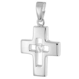 trendor 28404 Children's Necklace With Cross Rhodium-Plated 925 Silver