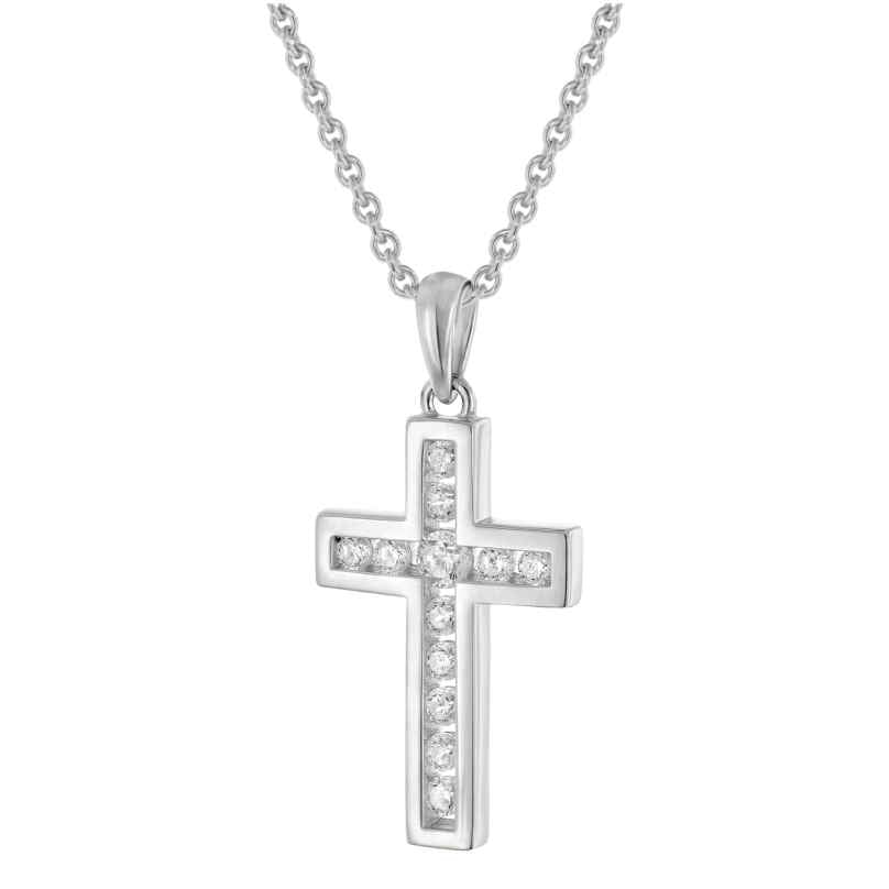 trendor 28406 Damen-Halskette Mit Kreuz 925 Silber Rhodiniert