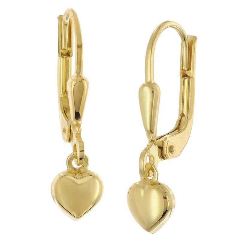 trendor 28465 Kinder-Ohrringe Gold 333 / 8K Herz-Ohrhänger 4262511284652
