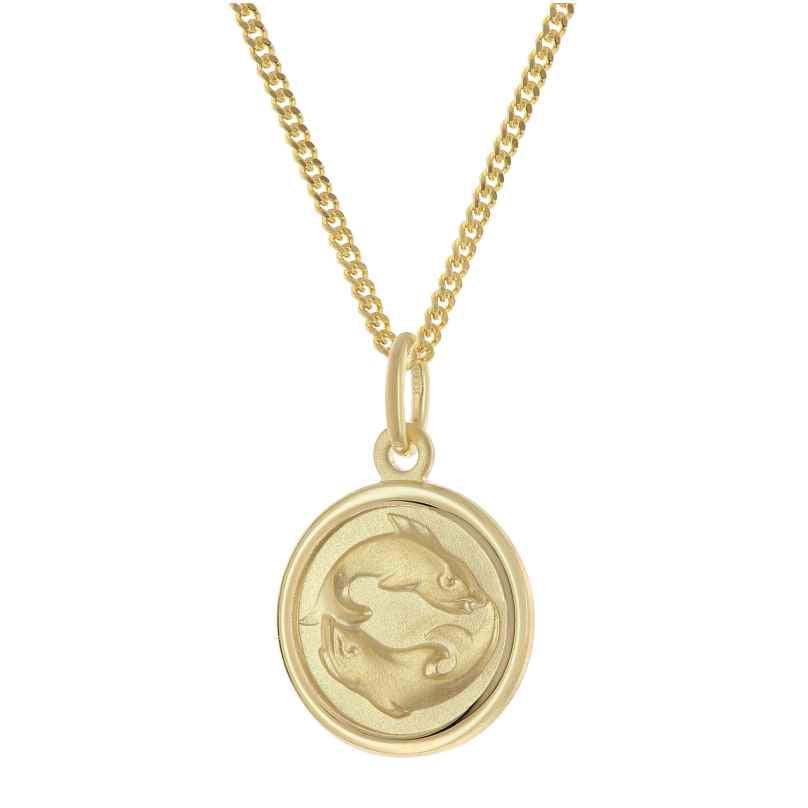 trendor 28468-03 Kinder Sternzeichen Fische Gold 333 mit vergoldeter Kette