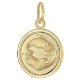 trendor 28468-03 Kinder Sternzeichen Fische Gold 333 mit vergoldeter Kette