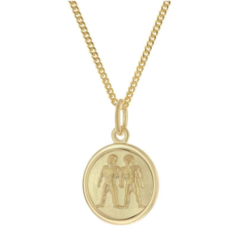 trendor 28468-06 Kinder Sternzeichen Zwilling Gold 333 mit vergoldeter Kette