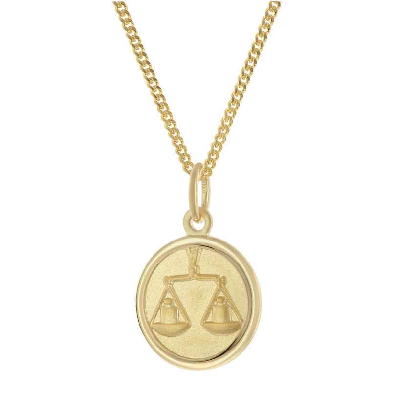 trendor 28468-10 Kinder Sternzeichen Waage Gold 333 mit vergoldeter Kette