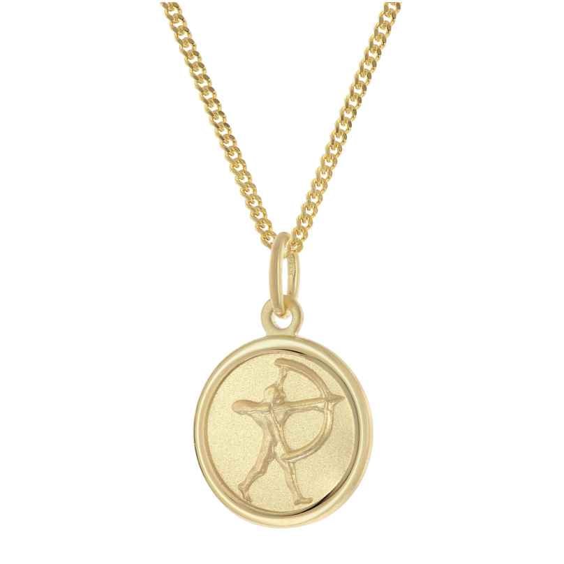 trendor 28468-12 Kinder Sternzeichen Schütze Gold 333 mit vergoldeter Kette