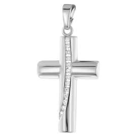 trendor 28569 Women's Cross Necklace Rhodium-Plated 925 Silver