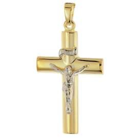 trendor 28574 Crucifix Gold-Plated 925 Silver + Necklace