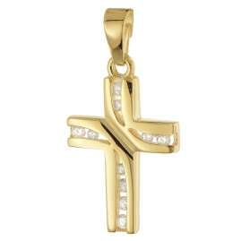 trendor 28578 Women's Cross Pendant 333 Yellow Gold with Gold-Plated Chain