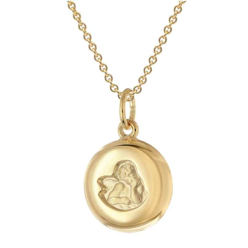 trendor 28582 Kinder Engel-Anhänger Gold 333/8K Mit Vergoldeter Silberkette