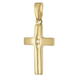 trendor 28452 Women's Cross Pendant Necklace Gold-Plated 925 Silver