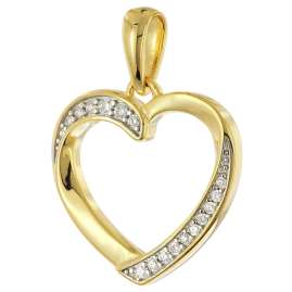 trendor 28434 Women's Necklace Gold-Plated 925 Silver with Heart Pendant