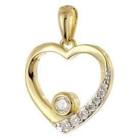 trendor 28432 Women's Heart Pendant Necklace Gold-Plated 925 Silver